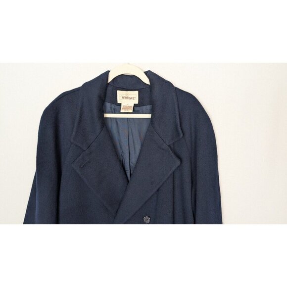 VTG 90s Worthington sz 14 Wool Long Overcoat Peacoat Jacket Midi Double Breasted - Picture 4 of 16